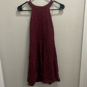 Rewind Burgundy Halter Dress